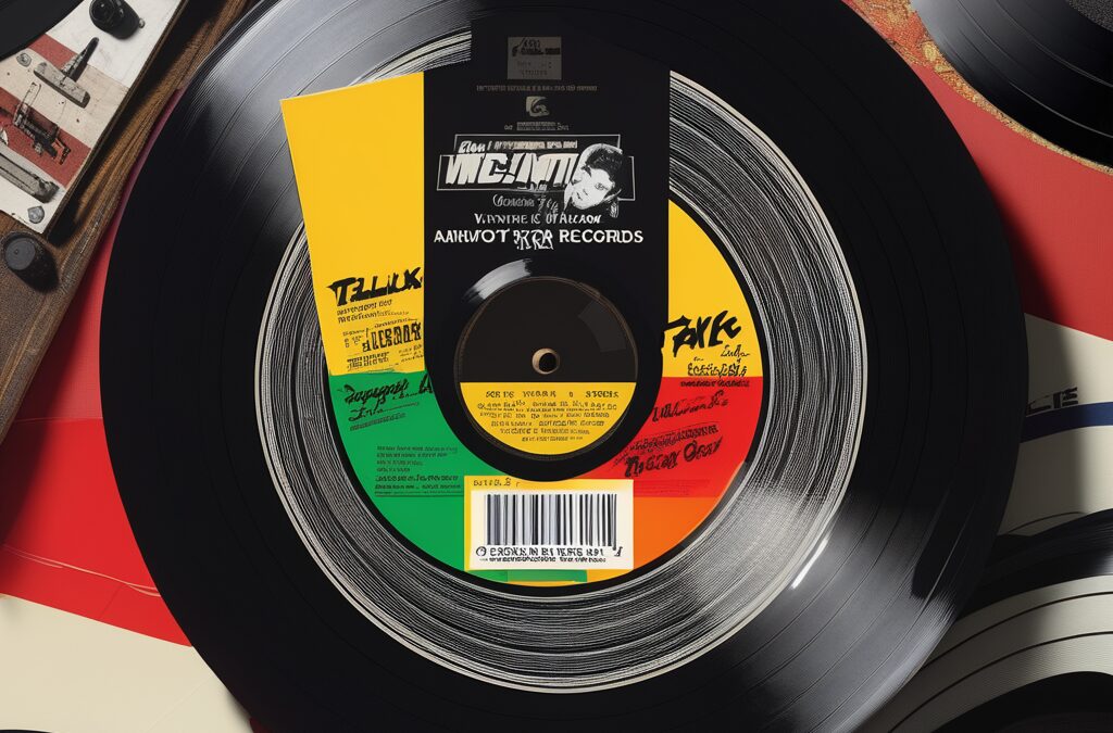 Uncover the truth: Identifying counterfeit vinyl records made easy - image of a person closely inspecting a vinyl record for authenticity
