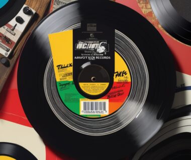 Uncover the truth: Identifying counterfeit vinyl records made easy - image of a person closely inspecting a vinyl record for authenticity
