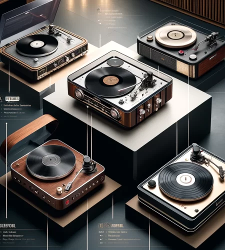 Top 5 Best Victrola Turntables for Vinyl Enthusiasts - Featuring five visually appealing models of Victrola turntables for the ultimate vinyl listening experience